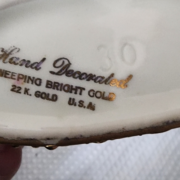 VINTAGE EUC WEEPING BRIGHT GOLD 22K GOLD HORN OF PLENTY CORNUCOPIA VASE - Picture 3 of 4